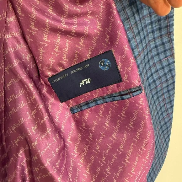 Tom James $1500 custom Blue Plaid Women’s Tailored Blazer never worn bespoke - Picture 8 of 13